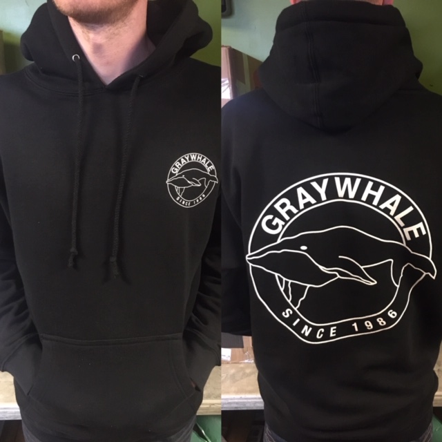 Graywhale/Hoodie Circle Logo Since 1986@Black@Small