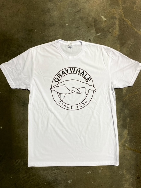 Graywhale T Shirt Circle Logo Since 1986 White Small 