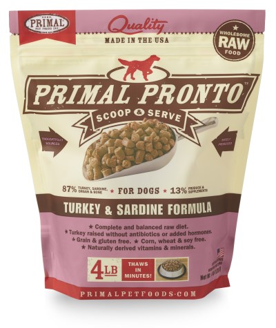 Primal Frozen Dog Food - Pronto - Turkey & Sardine