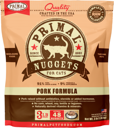 Primal Frozen Cat Food - Nuggets - Pork