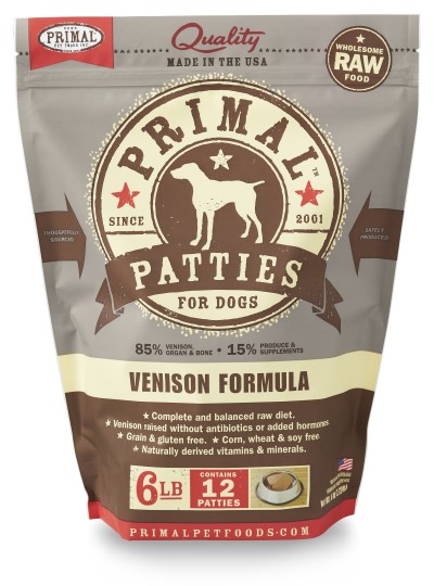 Primal Frozen Dog Food - Patties - Venison