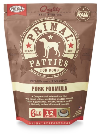 Primal Frozen Dog Food - Patties - Pork