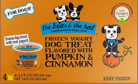 Bear & Rat Dog Treat - Pumpkin Frozen Yogurt-4 Pack