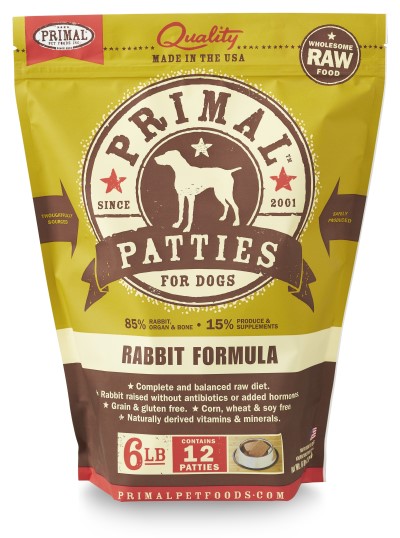 Primal Frozen Dog Food - Patties - Rabbit