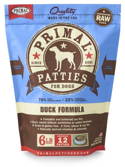 Primal Frozen Dog Food - Patties - Duck