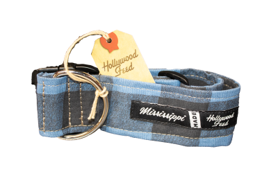 Mississippi Made Dog Collar - Blue Check