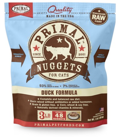 Primal Pet Foods Raw Cat Food - Duck Nuggets