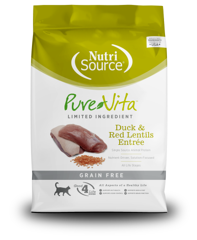 NutriSource PureVita Cat Food - Grain Free Duck & Red Lentils