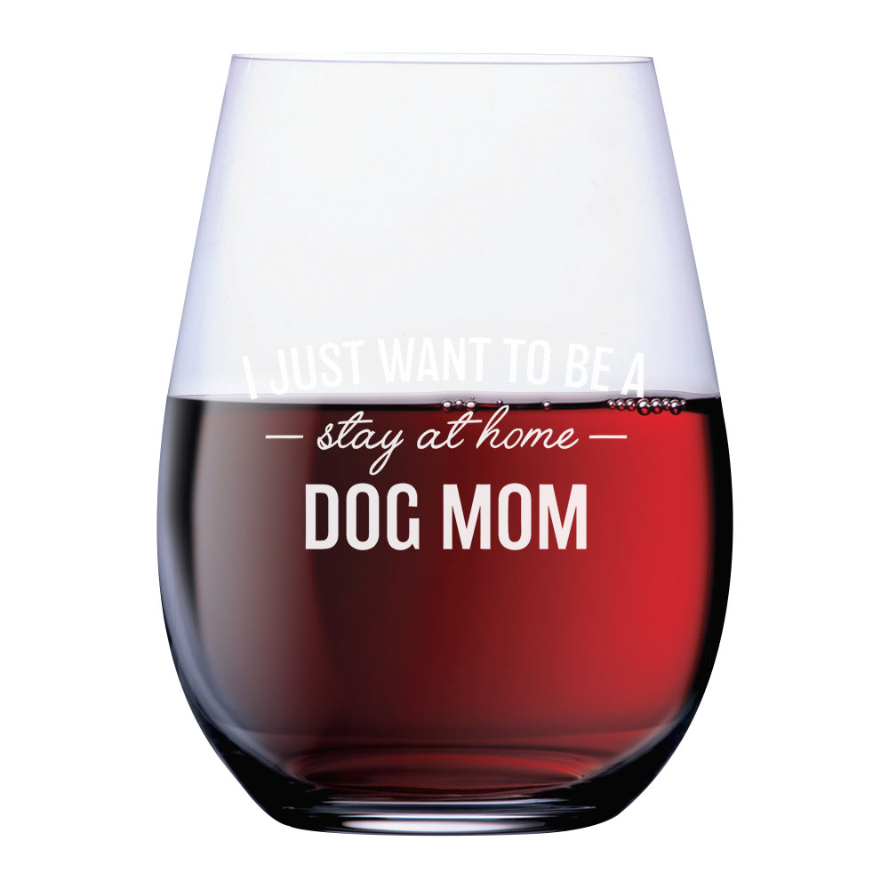Hollywood Feed Wine Glass - Dog Mom