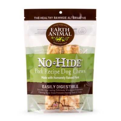 Earth Animal Dog Chew - No-Hide Pork Chew - Medium-2 pack
