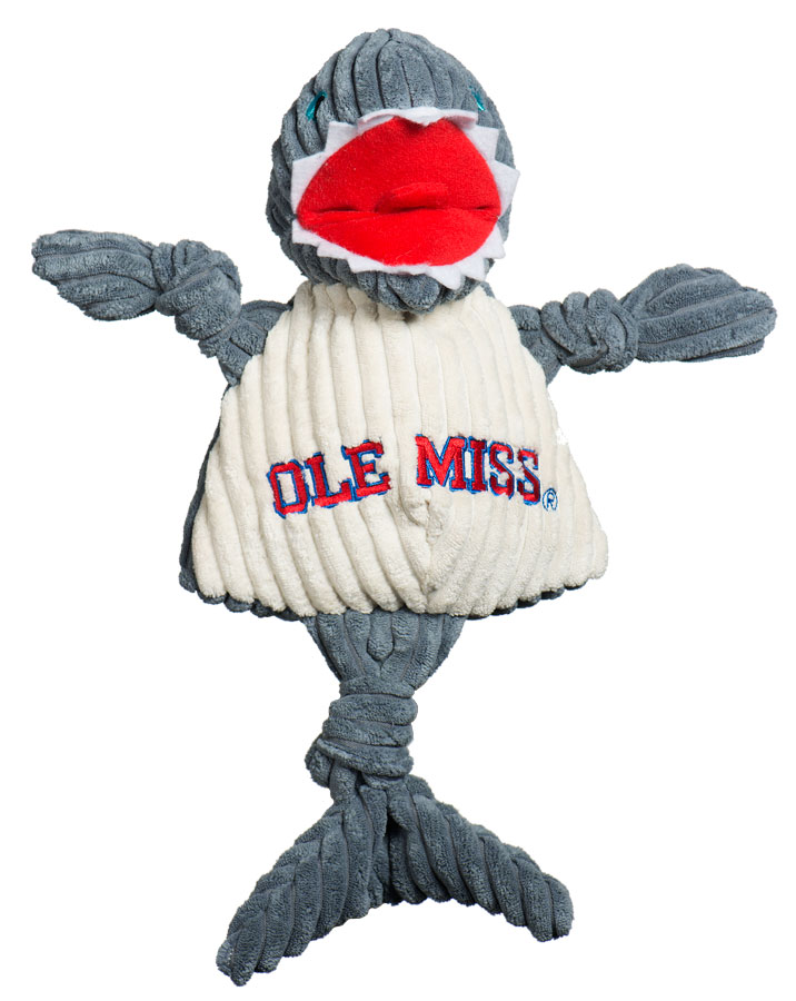 HuggleHounds Dog Toy - College Mascot Knotties - Ole Miss Landshark