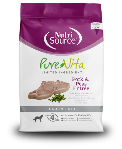 NutriSource PureVita Dog Food - Grain Free Pork & Peas