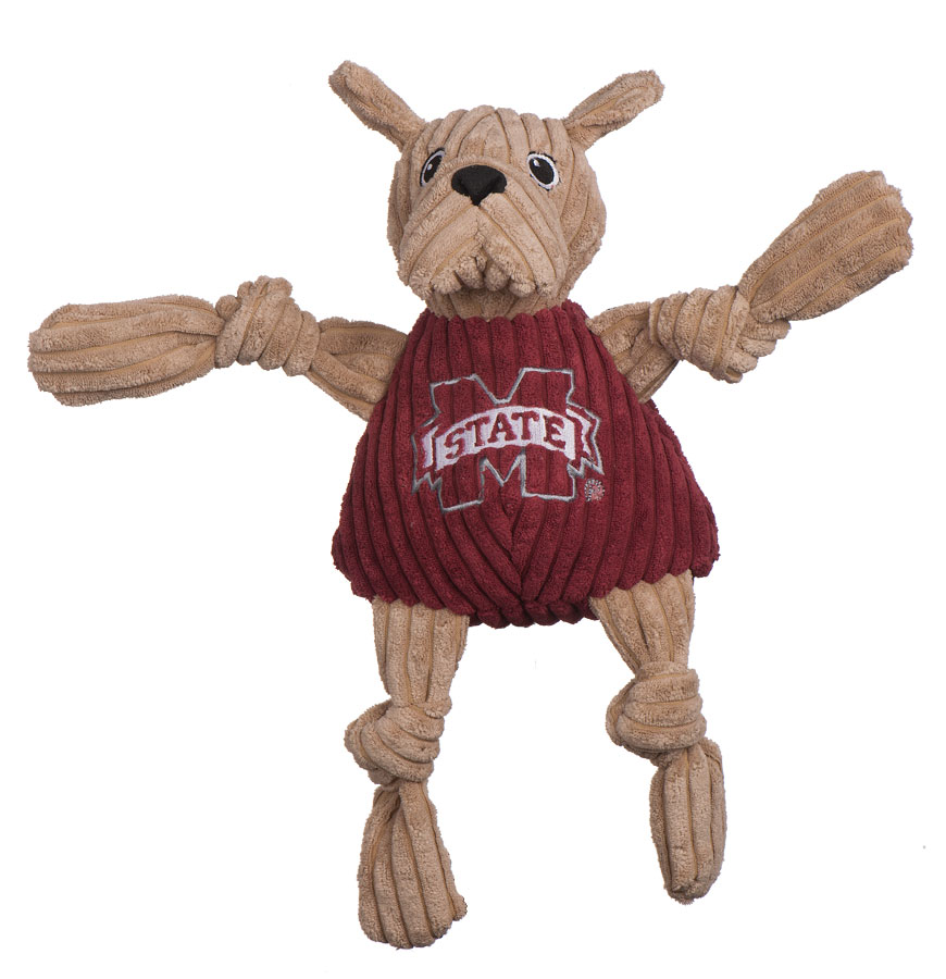 HuggleHounds Dog Toy - College Mascot Knotties - Mississippi State Bully