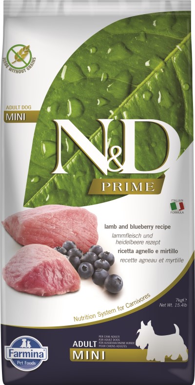 Farmina N&D Prime Dry Dog Food - Lamb & Blueberry Mini Adult