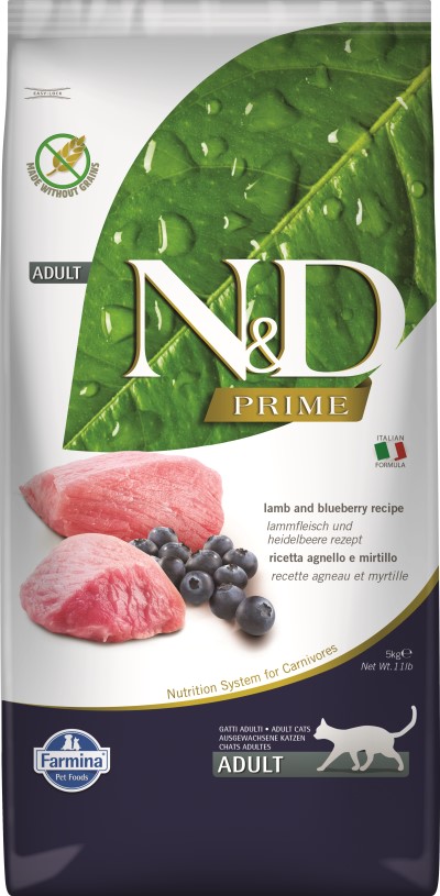 Farmina N&D Prime Dry Cat Food - Lamb & Blueberry Adult