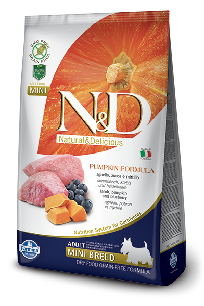 Farmina N&D Pumpkin Dry Dog Food - Lamb & Blueberry Mini Adult