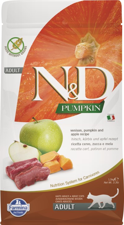 Farmina N&D Pumpkin Dry Cat Food - Venison & Apple Adult
