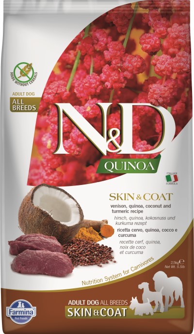 Farmina N&D Quinoa Dry Dog Food - Skin & Coat Venison