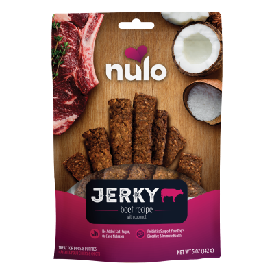 Nulo Dog Treats - Jerky Strips Beef with Coconut