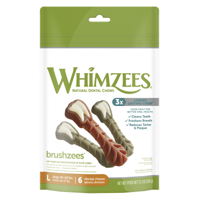 Whimzees Dog Dental Treat - Brushzees Bag