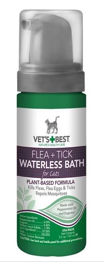 Vet's Best Waterless Flea & Tick Bath for Cats