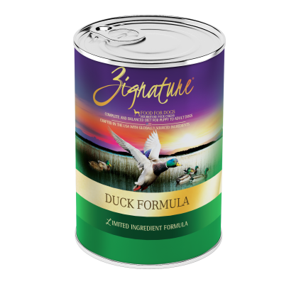 Zignature Canned Dog Food - Duck-Case of 12