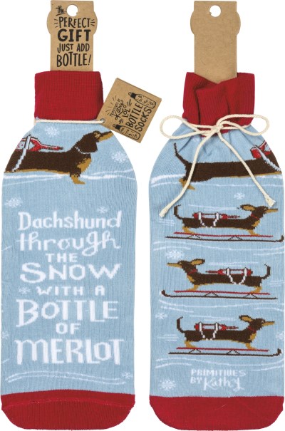 Primitives By Kathy Christmas Knit Coozie Dachshund