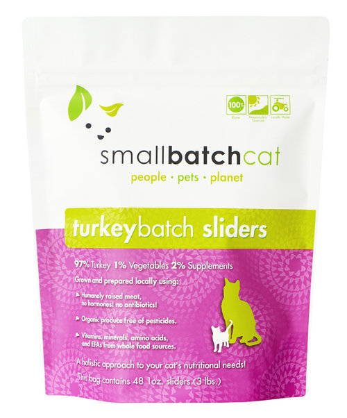 Small Batch Frozen Cat Food - Turkey Batch Sliders