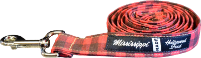 Mississippi Made Dog Leash - Red Check