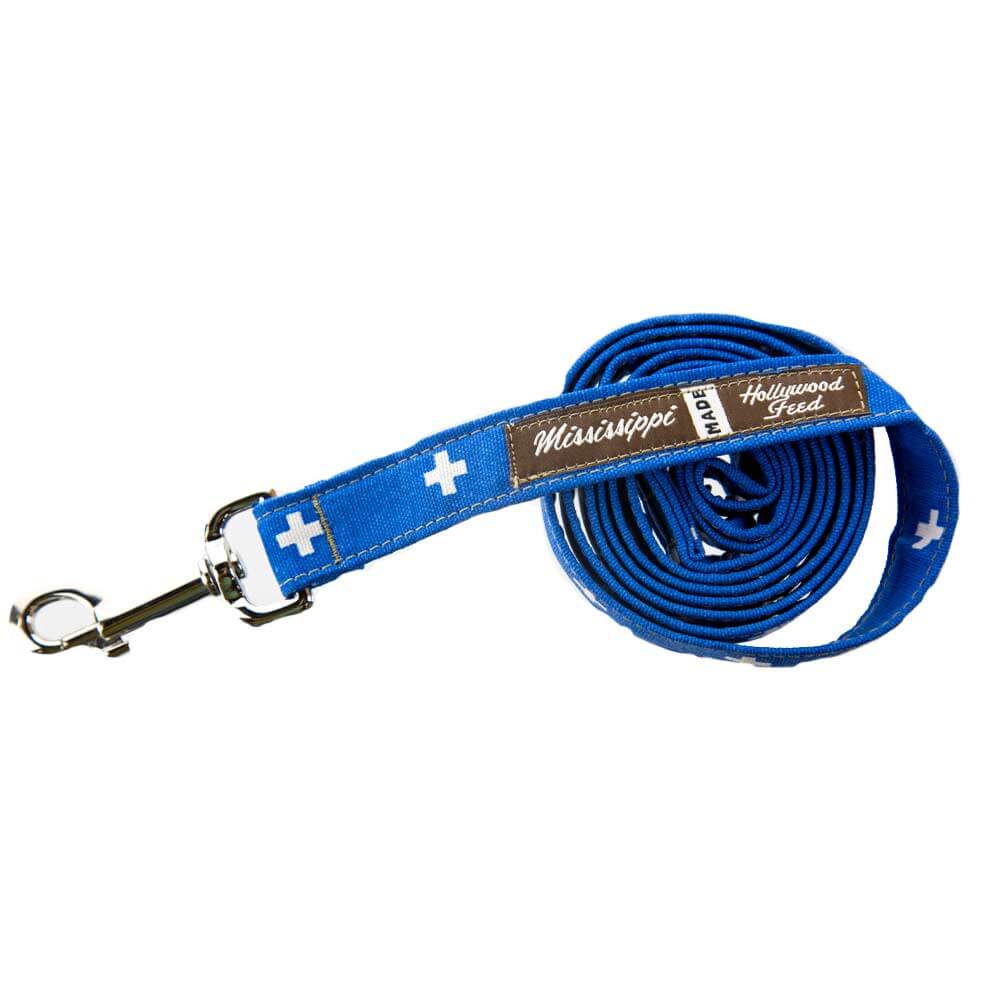 Hollywood Feed Mississippi Made Dog Leash - Blue Cross