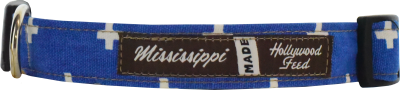 Hollywood Feed Mississippi Made Dog Collar - Blue Cross