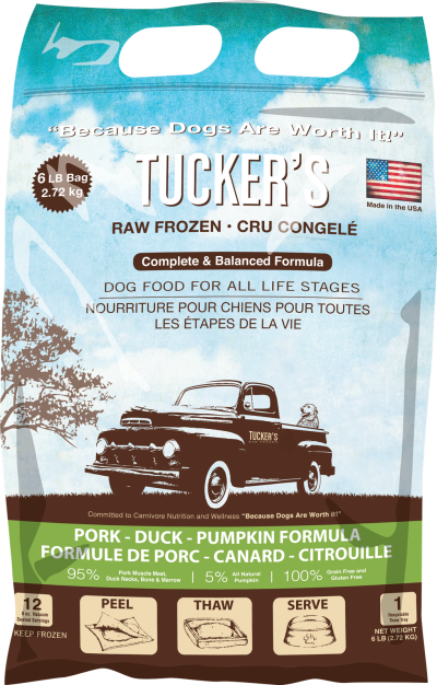 Tucker's Frozen Dog Food - Pork, Duck, & Pumpkin