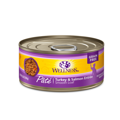 Wellness Canned Cat Food - Complete Health Pate Turkey & Salmon-Case of 24