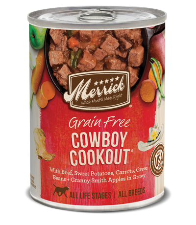 Merrick Canned Dog Food - Cowboy Cookout-Case of 12