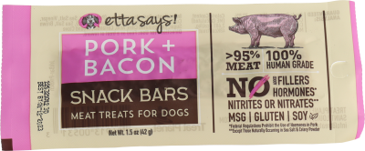 Etta Says! Dog Treat - Pork & Bacon Snack Bar