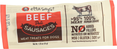 Etta Says! Dog Treat - Beef Sausage Link