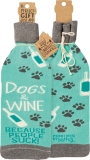 Primitives By Kathy Bottle Cover - Dogs & Wine