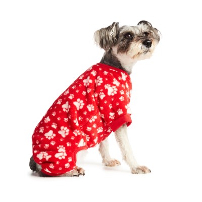 Hotel Doggy Plush Red Pawprint Pajamas