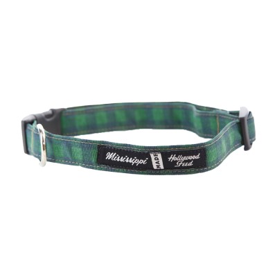 Hollywood Feed Mississippi Made Dog Collar - Green Check