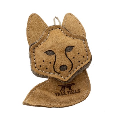 Tall Tails Dog Toy - Natural Leather & Wool Fox