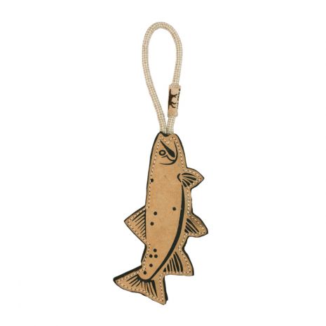 Tall Tails Dog Toy - Natural Leather & Wool Trout
