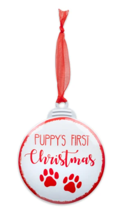 Brownlow Gifts- Ornament Puppies 1st Christmas