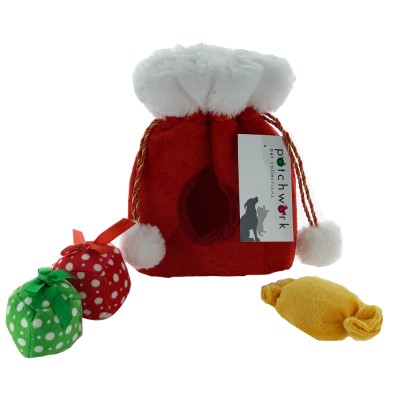 Patchwork Cat Toy - Santa Bag with Presents