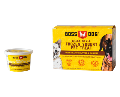 Boss Dog Frozen Yogurt Treat - Peanut Butter & Banana-3.5 oz cups-3.5 oz