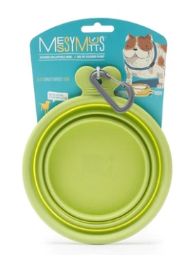 Messy Mutts Silicone Collapsible Pet Bowl - Green