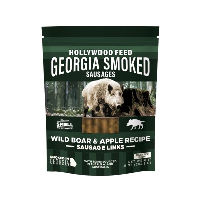 Hollywood Feed Georgia Smoked Dog Treat - Wild Boar & Apple Sausages