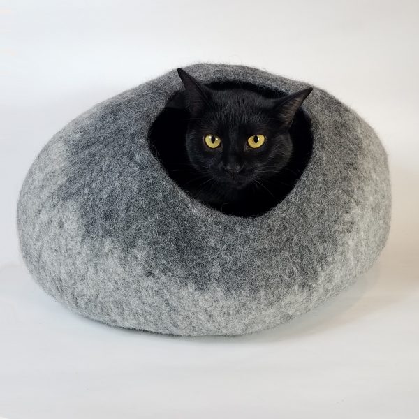 Walking Palm Cat Cave Bed - Grey Ombre