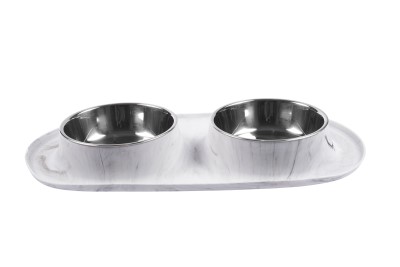 Messy Mutts Double Feeder - Marble