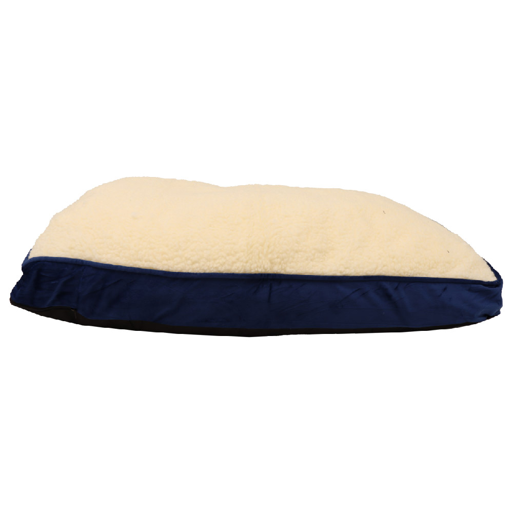 Canine Cushion Dog Bed - Corded Rectangle Bed Blue
