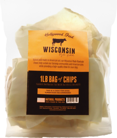 Hollywood Feed Wisconsin Made Rawhide Chips - Natural